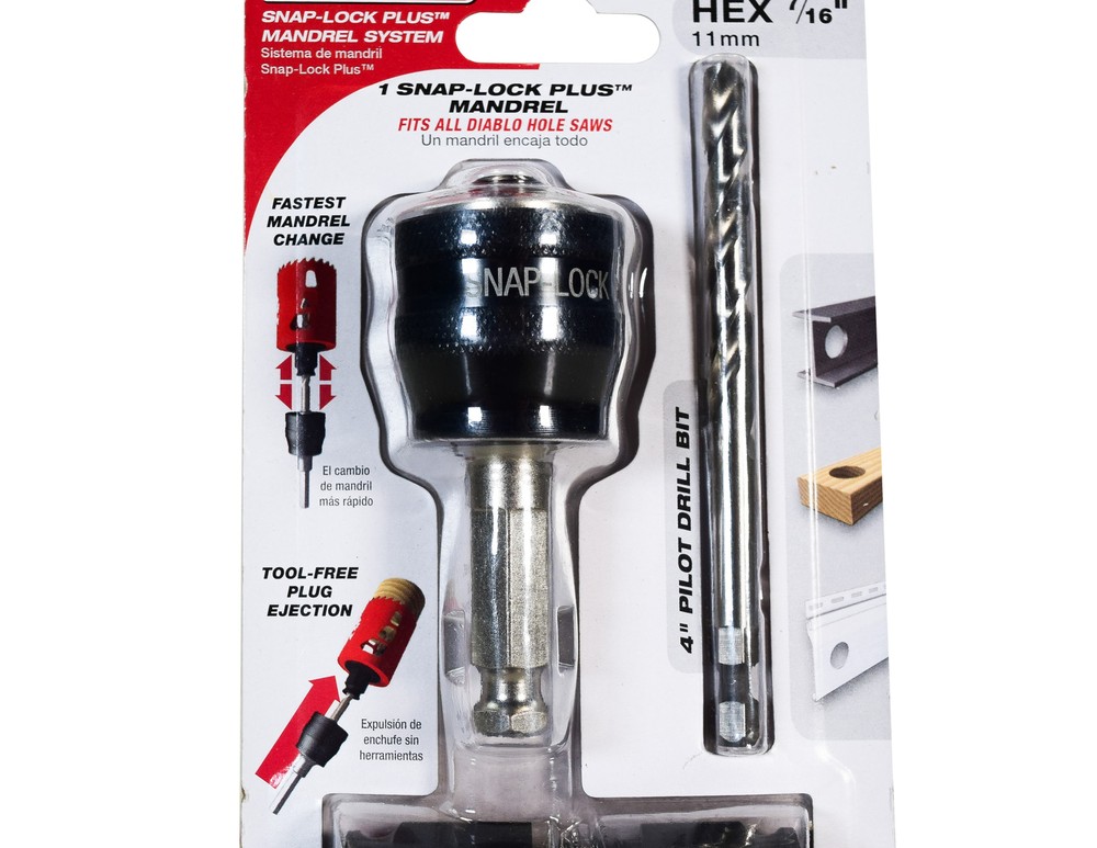 Diablo DHSAR500 7/16" Hole Saw Mandrel System with Fast Plug Ejection