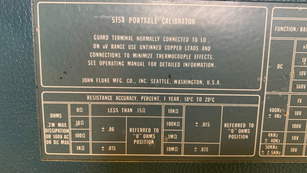 Fluke 515A Portable Calibrator
