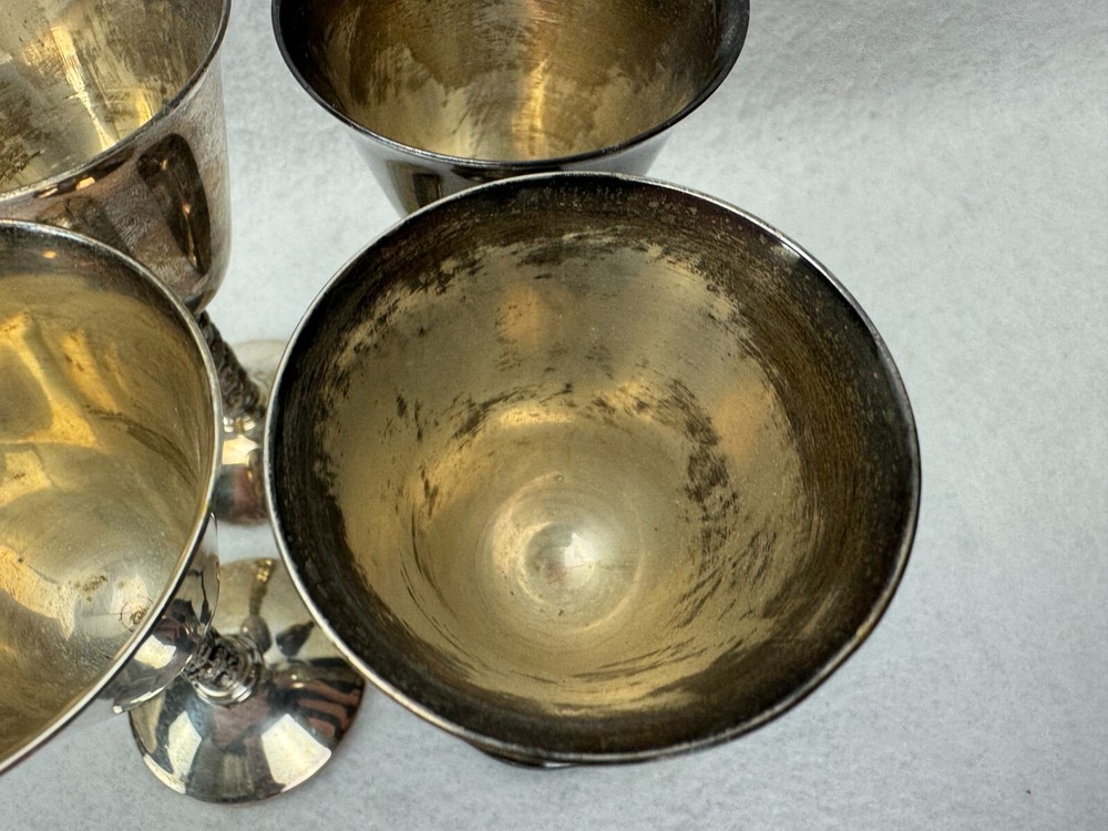 Vintage E. P. Brass Brandy Liquor Wine Goblet Chalice Twisted Stem Made in Spain