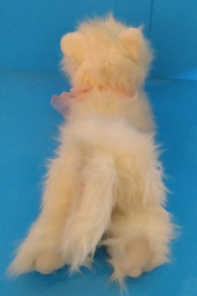 "Fritzie" Plush Long Haired White Kitty Cat Kitten