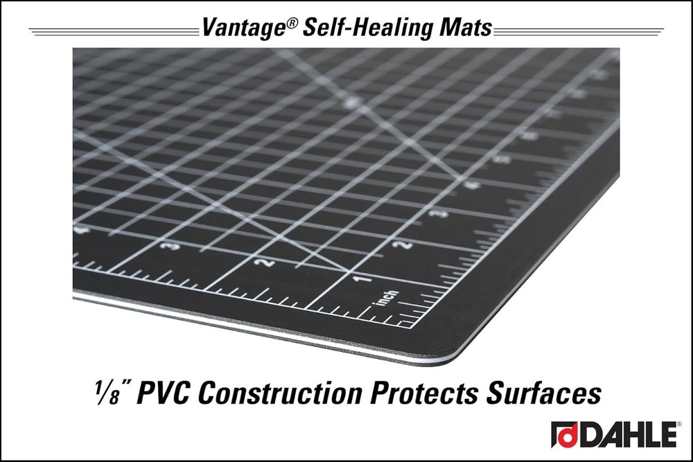 Professional 1/2" Grid Cutting Mat, 24"x36", Black