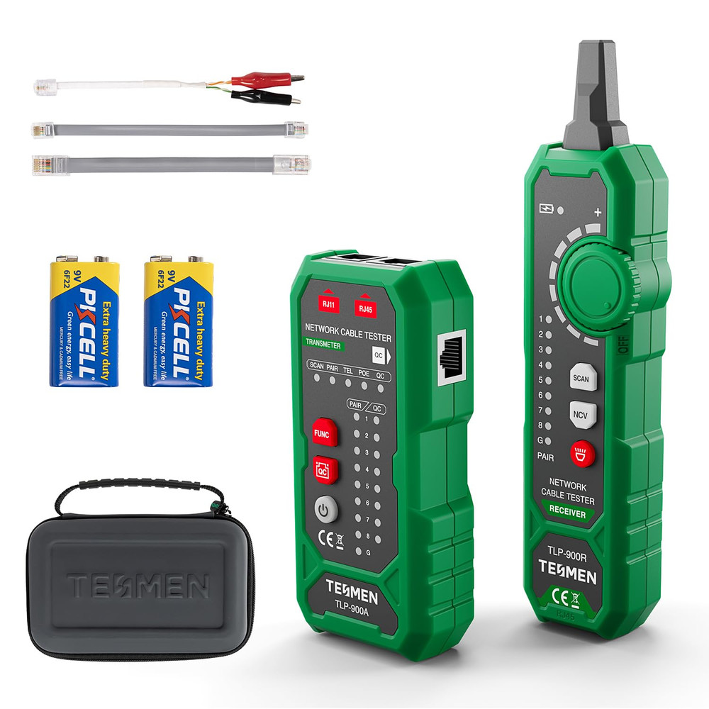 TLP-900AR Network Cable Tester, RJ11 RJ45, for CAT5/6/POE/STP, Multi-Function Ca