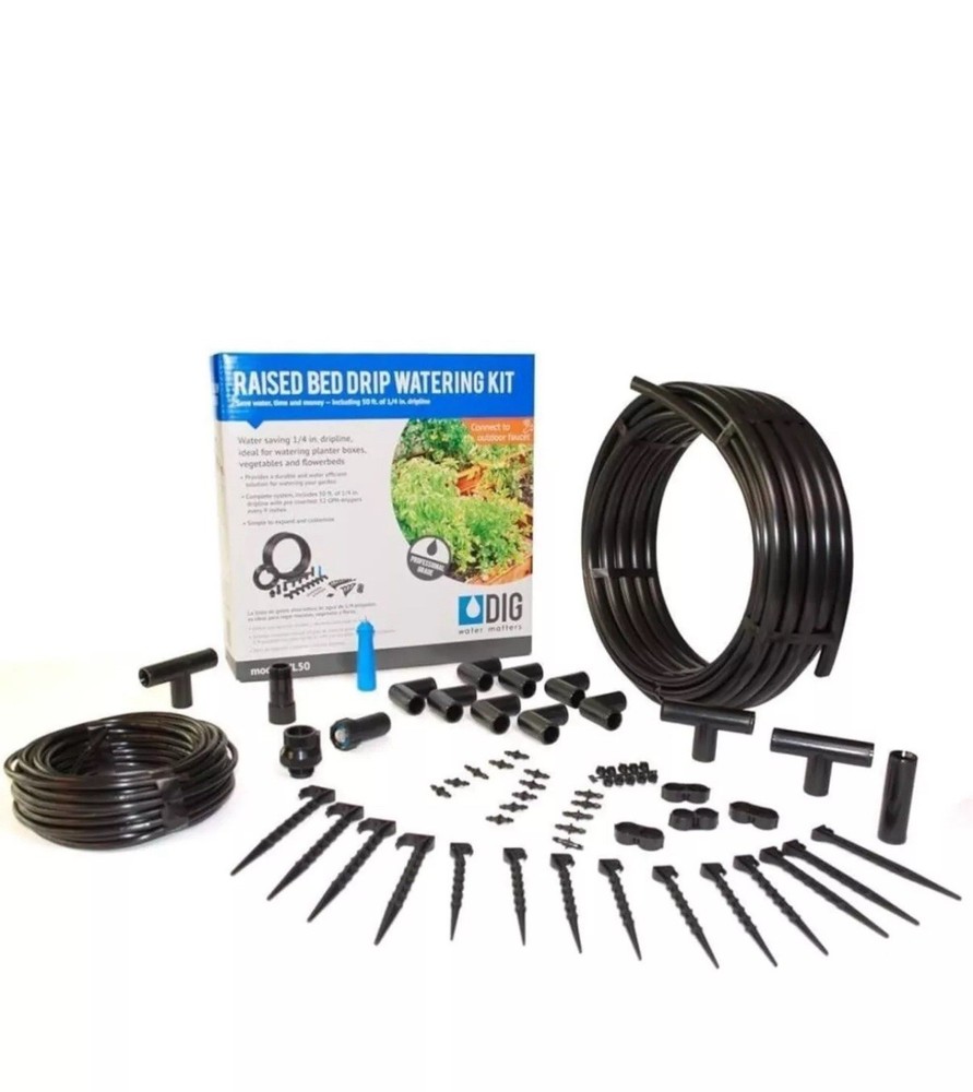 DIG Raised Bed Drip Watering Kit Model ML50 Complete One Box Irrigation Kit