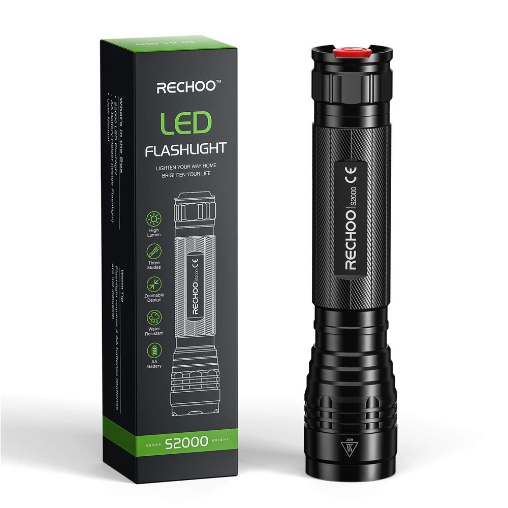 S2000 LED Flashlight High Lumens, Super Bright, Powerful, Mid-Size Tactical F...