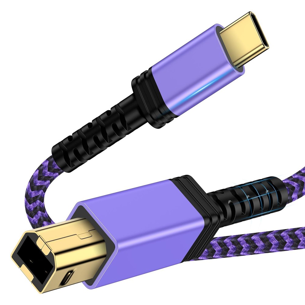 UorMe USB B to C Printer Cable 6FT, Type B C Purple