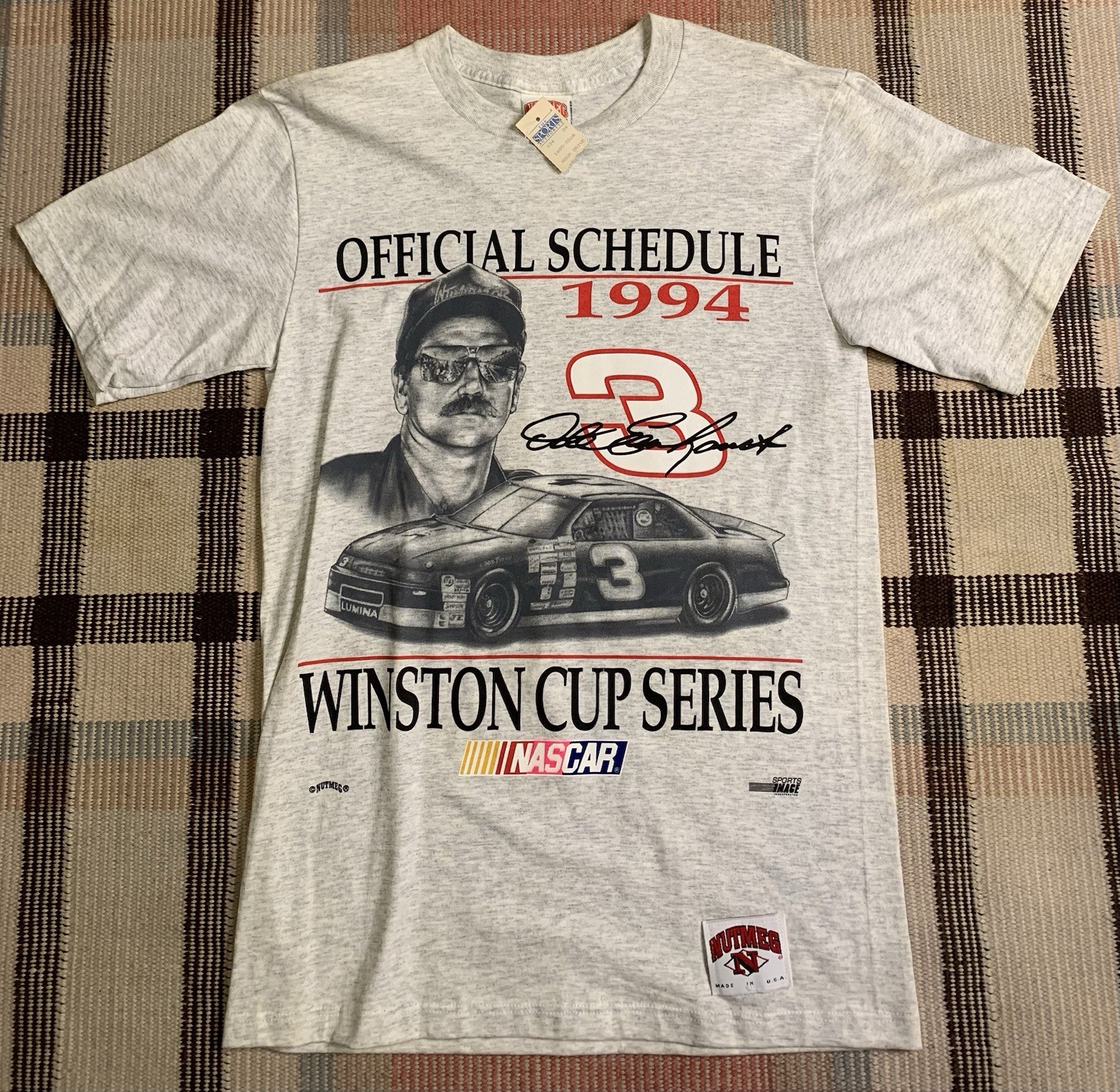 Dale Earnhardt Winston Cup Series 1994 Official Schedule NASCAR T Shirt Size M!!