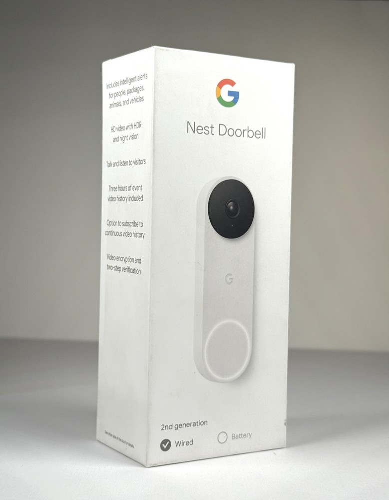 Google - Nest Doorbell Wired (2nd Generation) -- Snow