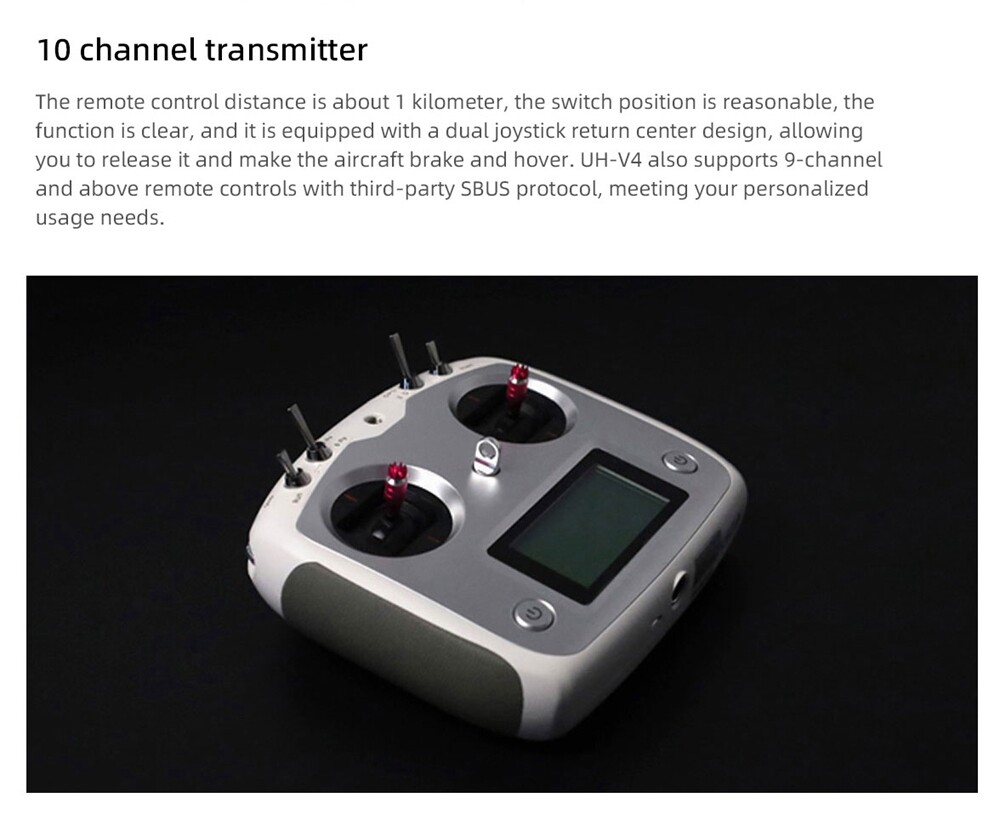 Fly Wing UH1 V4 10CH M10 GPS 3D Auto Return Hovering RC RTF Helicopter US Plug