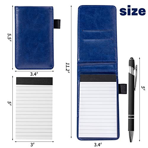 10 Pcs Small Notepad Holder Set 3x5 Inch Pocket Notebook with Pen