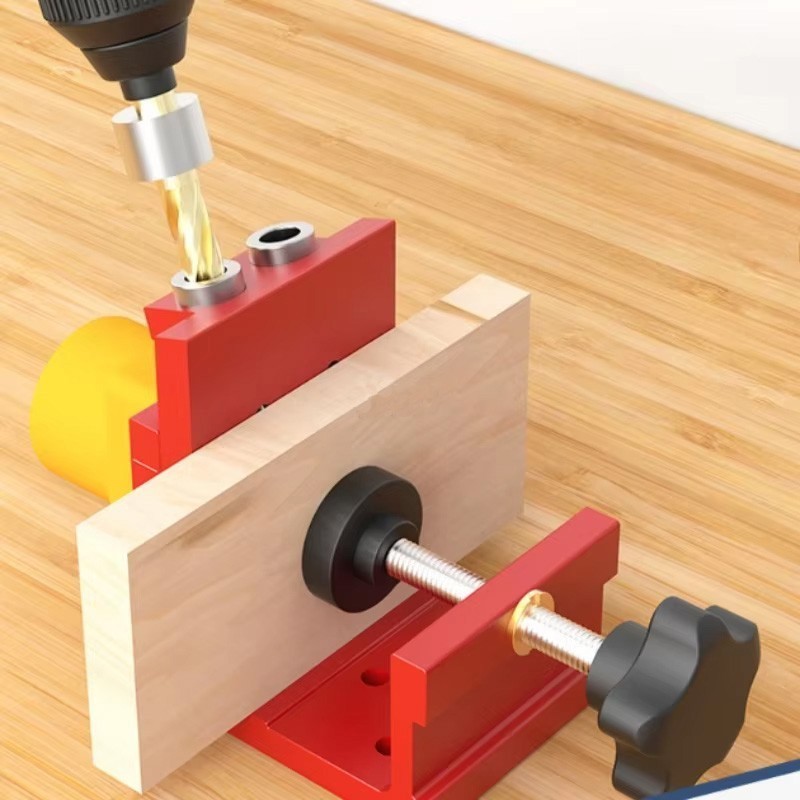 Pocket Hole Jig Set Carpentry Joinery Woodworking System Adjustable Depth Tool