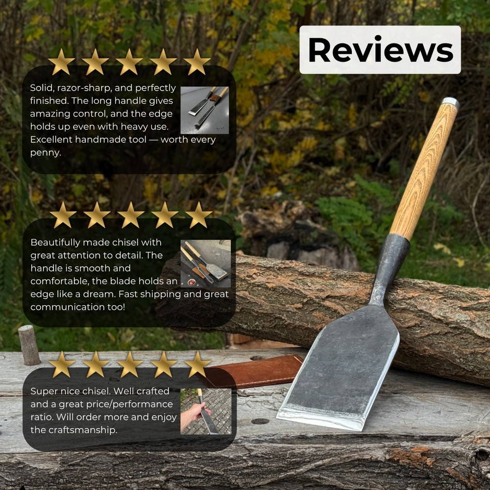 Multiple Sizes Hand-Forged Timber Slick Chisel Carbon Steel Woodworking Tool