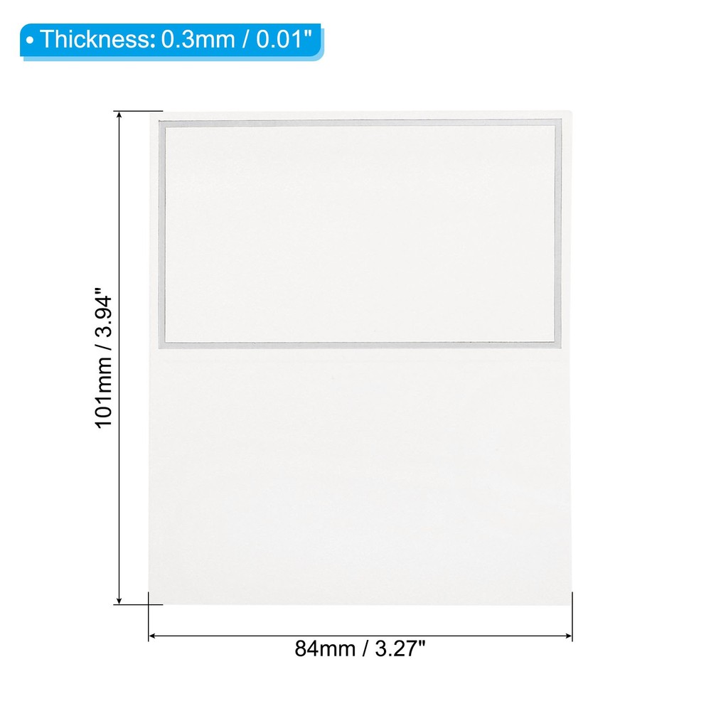 Greeting tickets, 25pcs white ticket, silver white tone