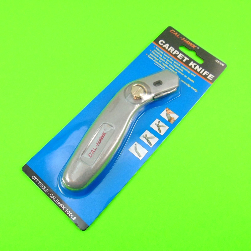 Carpet Knife Utility Cutter Secure Locking Razor Double Edge Blade Metal Handle