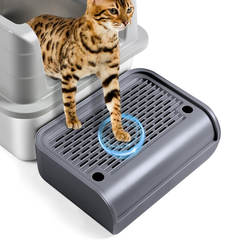 Bartuke Bartuke Cat Litter Box Step, Cat Litter Ramp Mat with Filter Function...