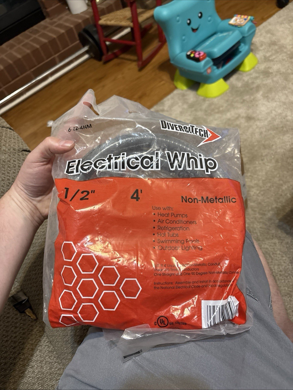Electrical Whips-southwire 1/2 Inch X 6ft & Diversitech-1/2 InchX 4ft—Lot Of 2