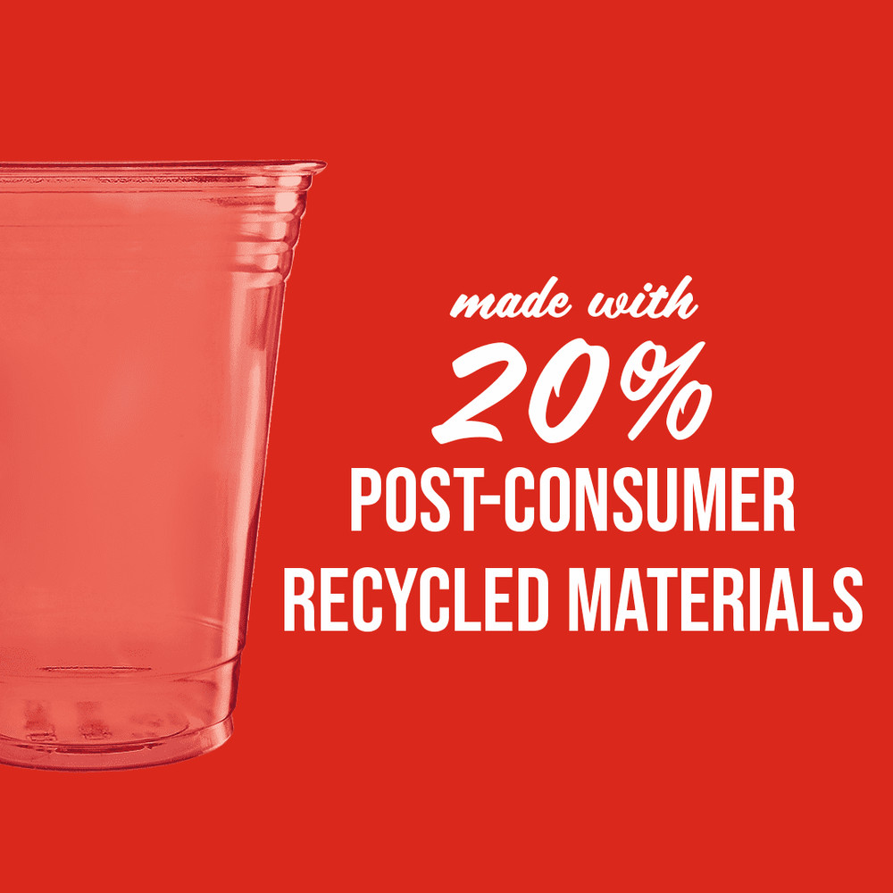 (2 pack) Solo Disposable Plastic Cups, Clear, 18oz, 25 Count