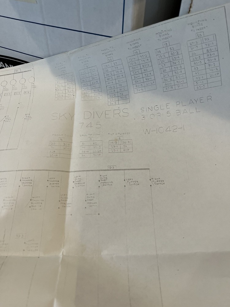 Sky Divers Pinball Schematic