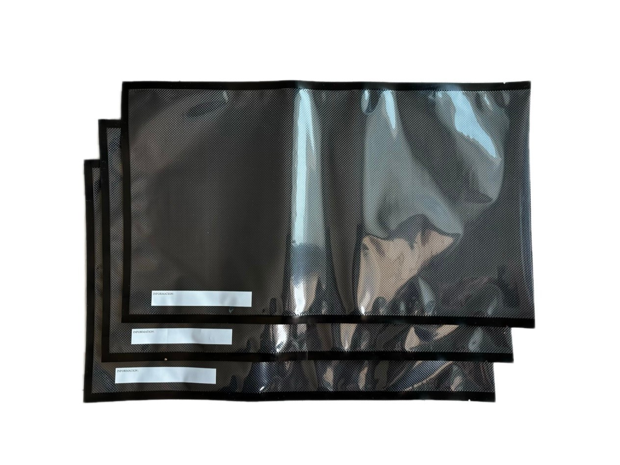 500 PC Vacuum Sealer Bags 11.5x19.5 11.5x20 Black&Clear Free Shipping