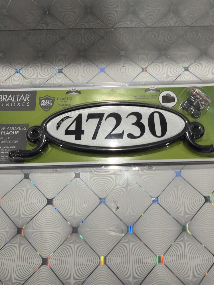 Gibraltar Mailboxes Black Mailbox Address Plaque