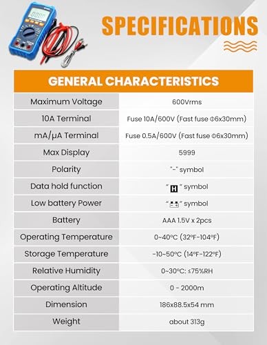 Digital Multimeter Tester Portable Multimeter with Upgraded Version - Model 2