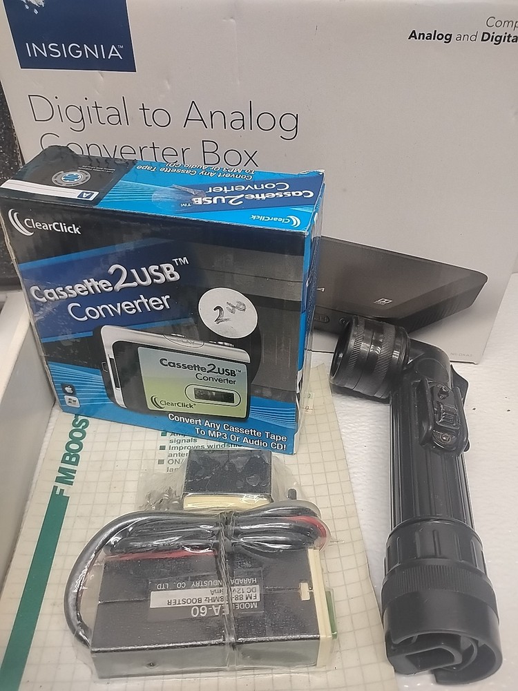 Electronics Mixed Lot Junk Collection Antennas Gadgets Converters Flashlight....