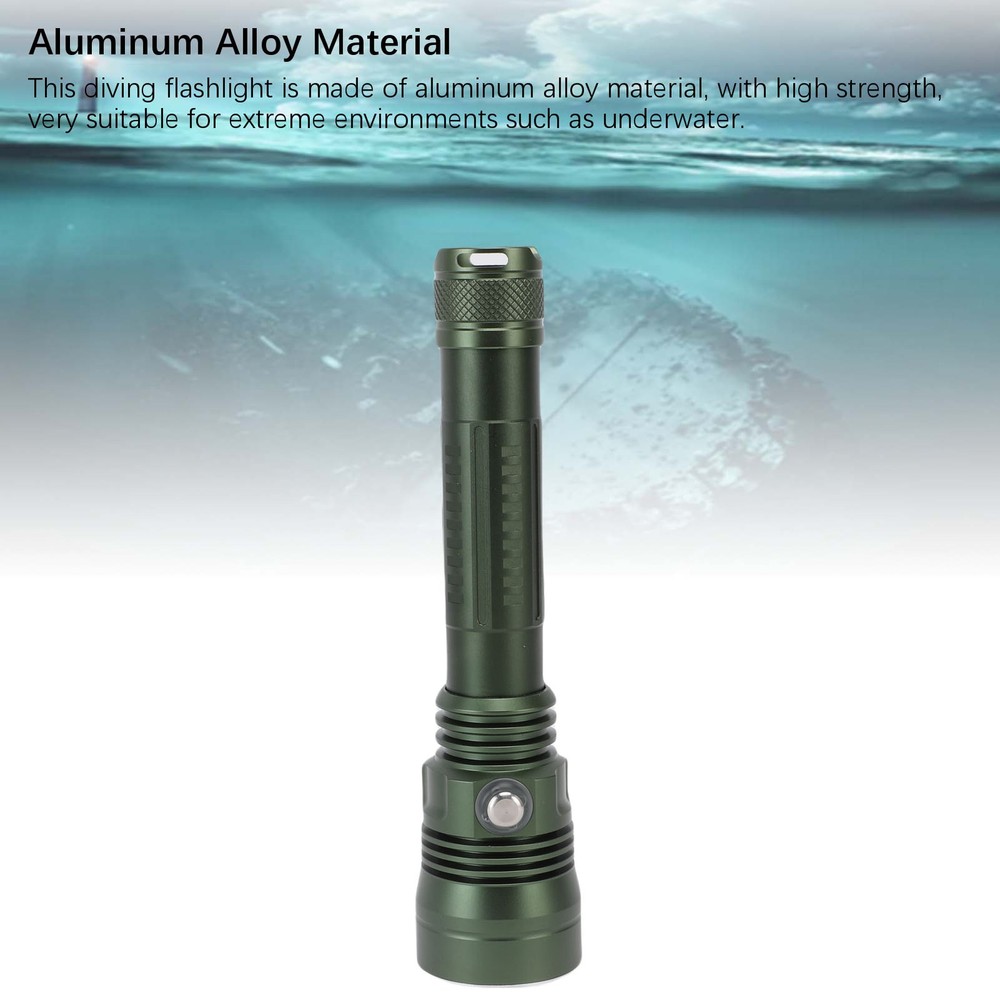 Diving Flashlight 80m Water Proof Dive Light Adjustable Brightness For Fish RRWI