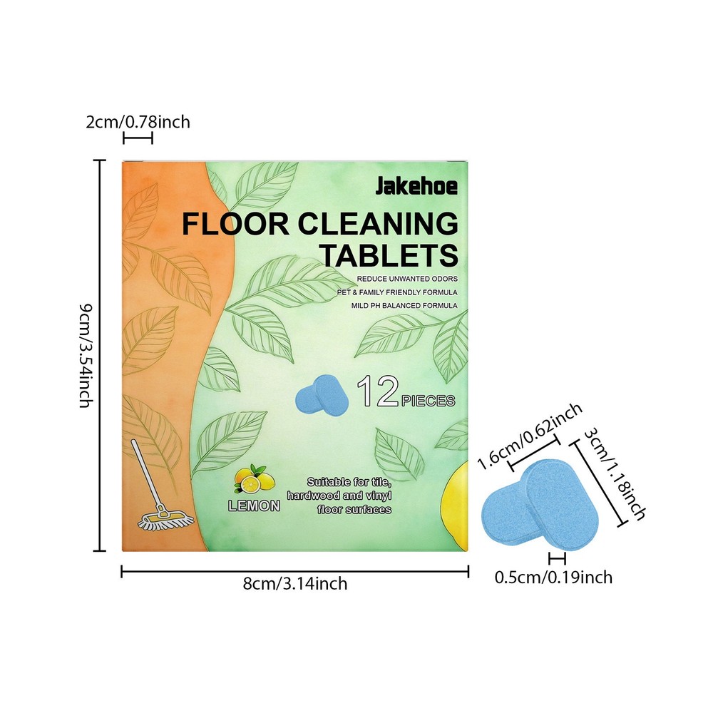 12pcs Floor Cleaning Solution Tablet Deep Cleans For Multiple Hard Floors ~HOT