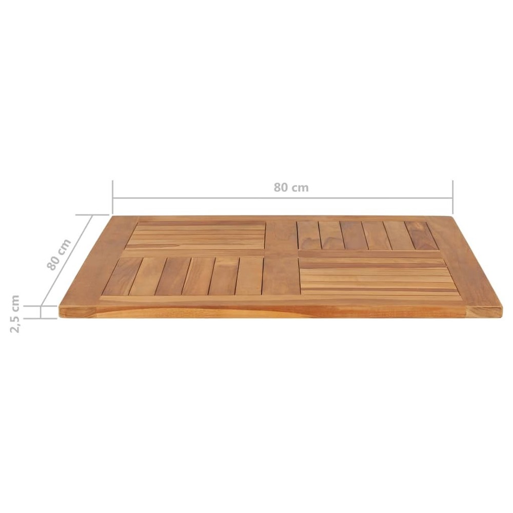 Table Top Teak Solid Teak Wood 31.5x31.5 in Durable Table Top
