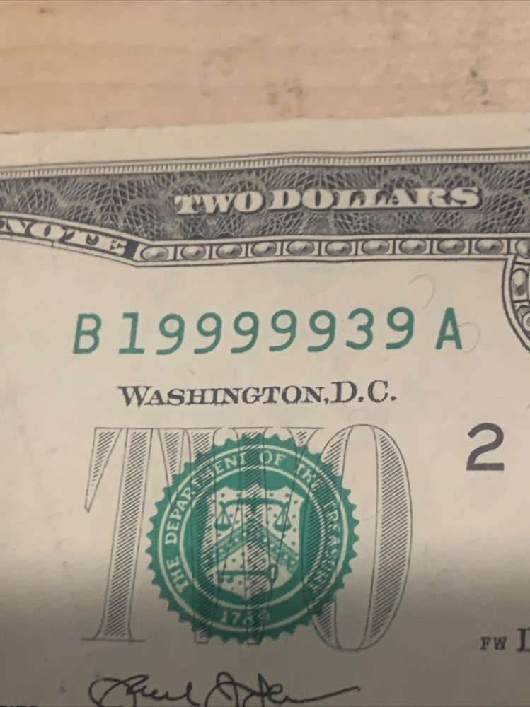 2013 $2 dollar bill Wild Number