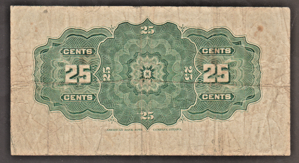 Canada VF Note 25 Cents 1900 P-9b Boville