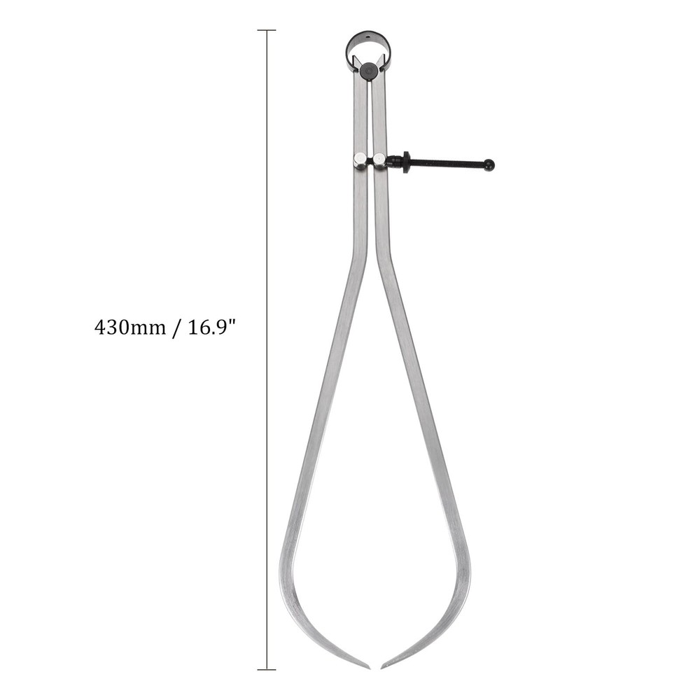 16 Inch Carbon Steel Adjustable Spring Outside Joint Caliper Solid Nut Silver