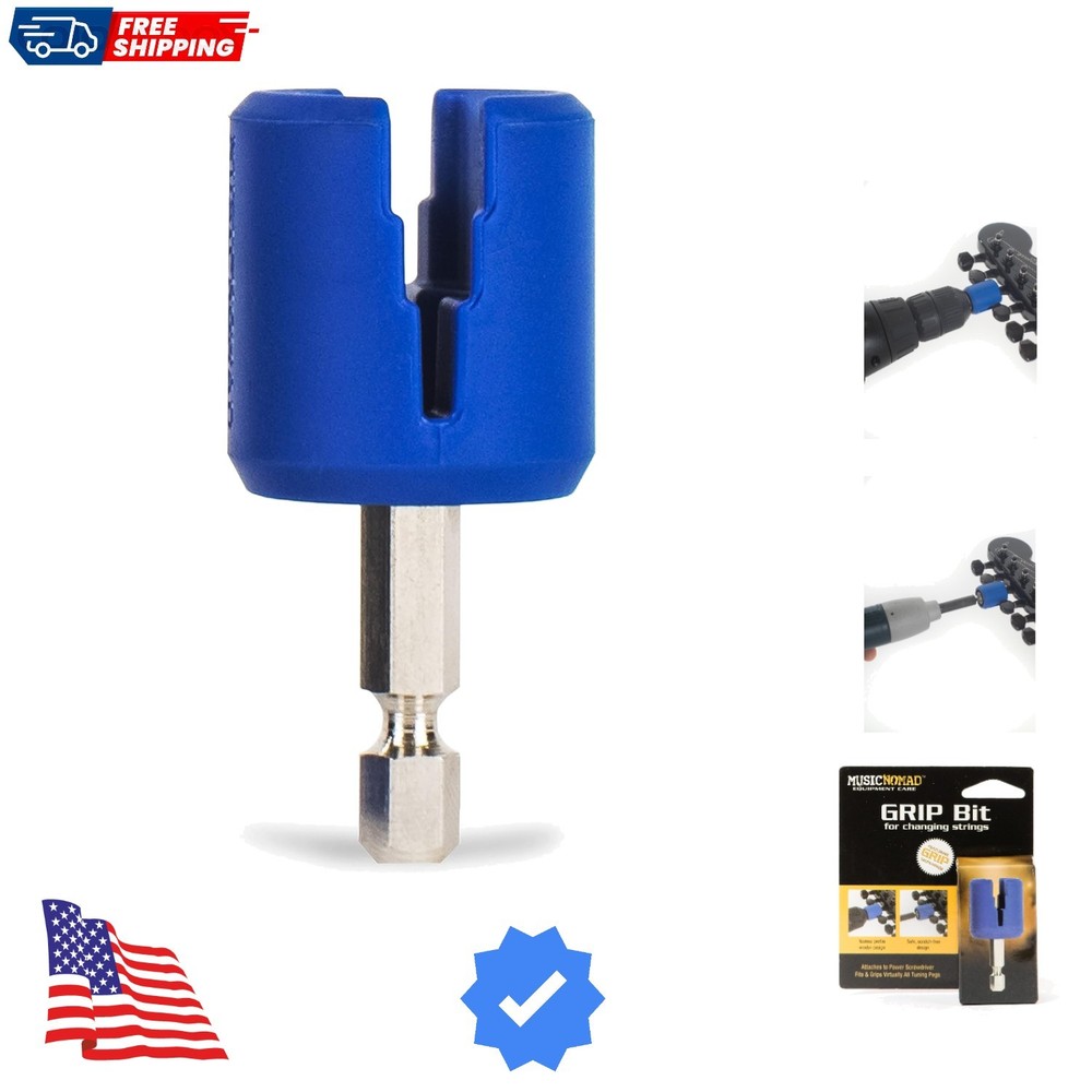 GRIP Drill Bit String Peg Winder - Scratch-free Rubber Lined