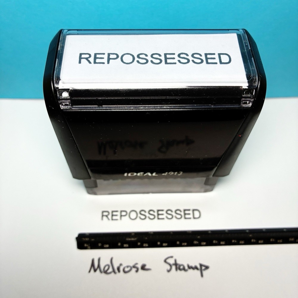Repossessed Rubber Stamp Black Ink Self Inking Ideal 4913