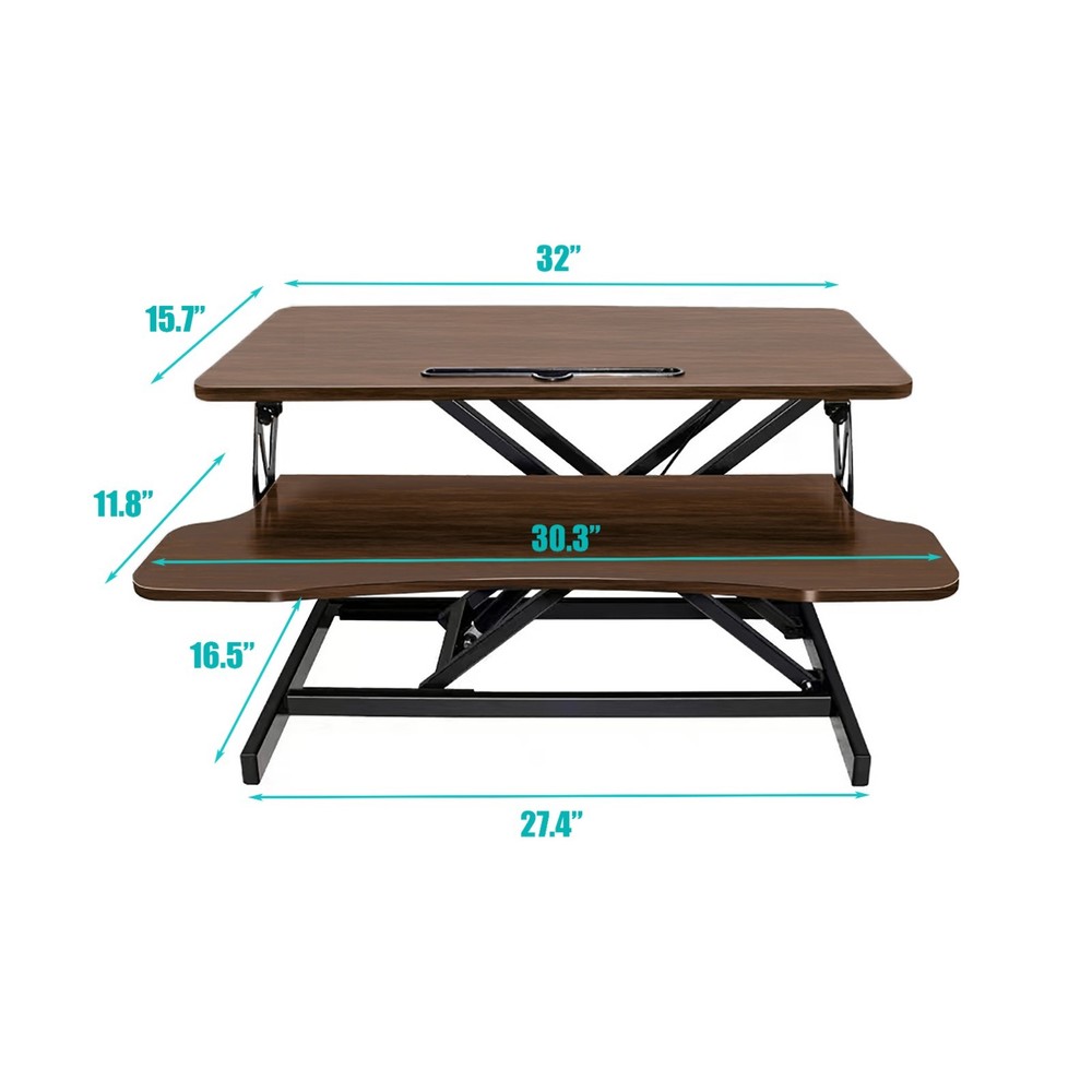 32'' Desk Converter Height Adjustable Home Office Converter Computer Desk Riser