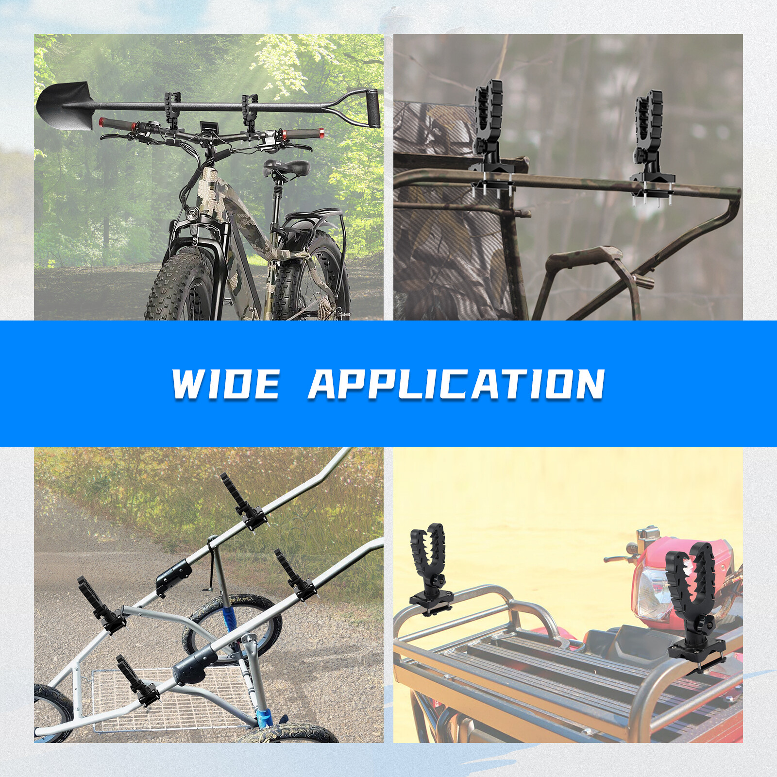 UTV ATV Gun Holder Bow Rack Tool Grip Shovel Rack Mount for Sportsman Yamaha