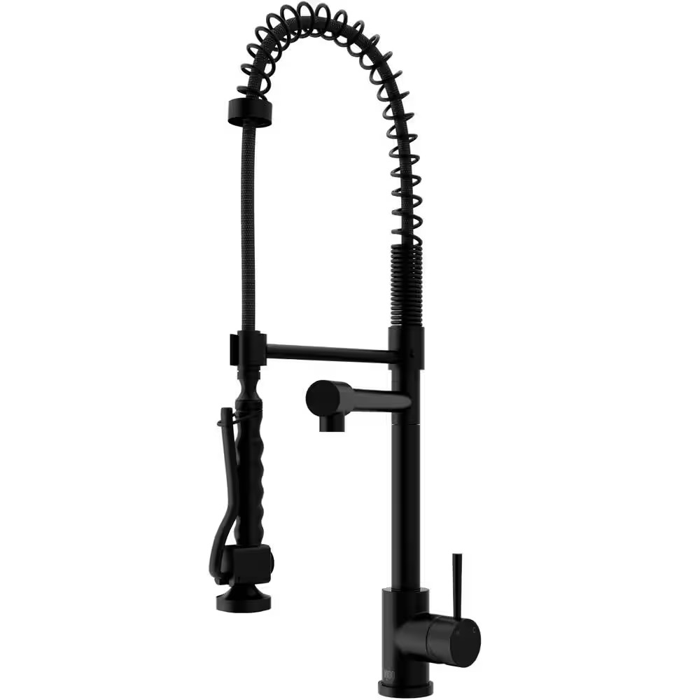 Zurich Single Handle Pull-Down Sprayer Kitchen Faucet in Matte Black