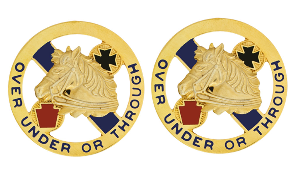 104th Cavalry Unit Crest - Pair - OVER UNDER or THROUGH