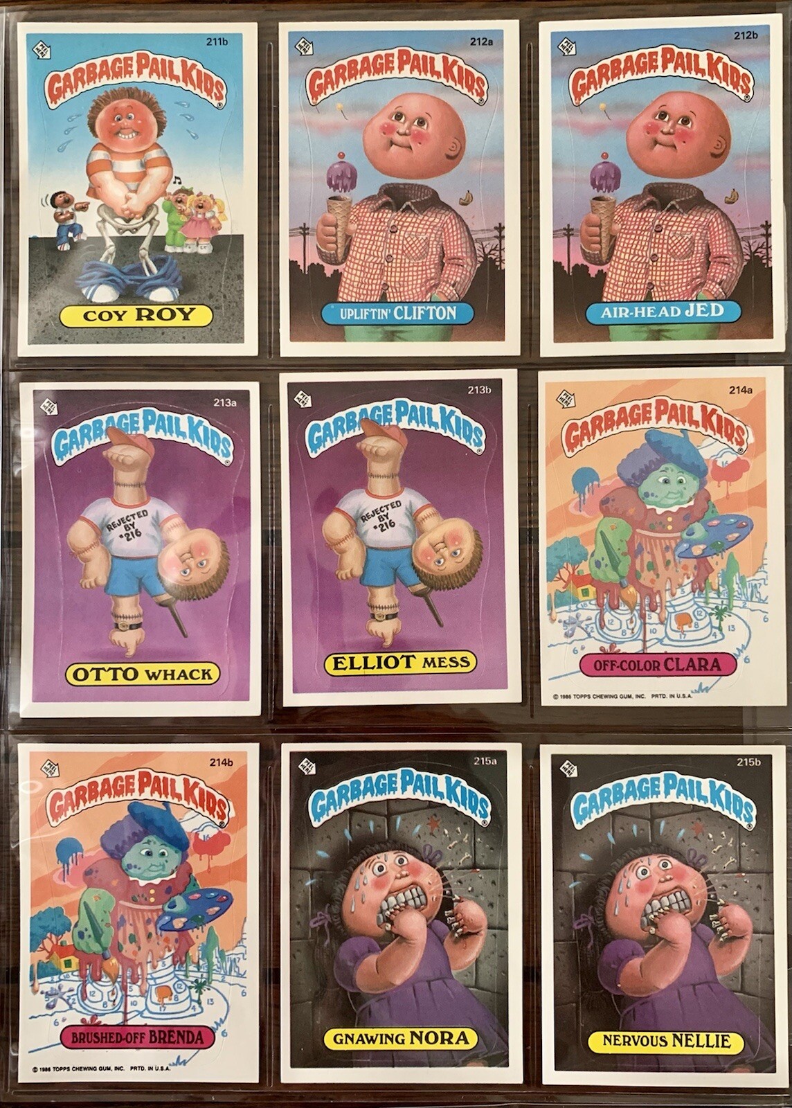 1986 TOPPS GARBAGE PAIL KIDS OS6 ORIGINAL SERIES 6 COMPLETE 88 CARD SET W/BINDER