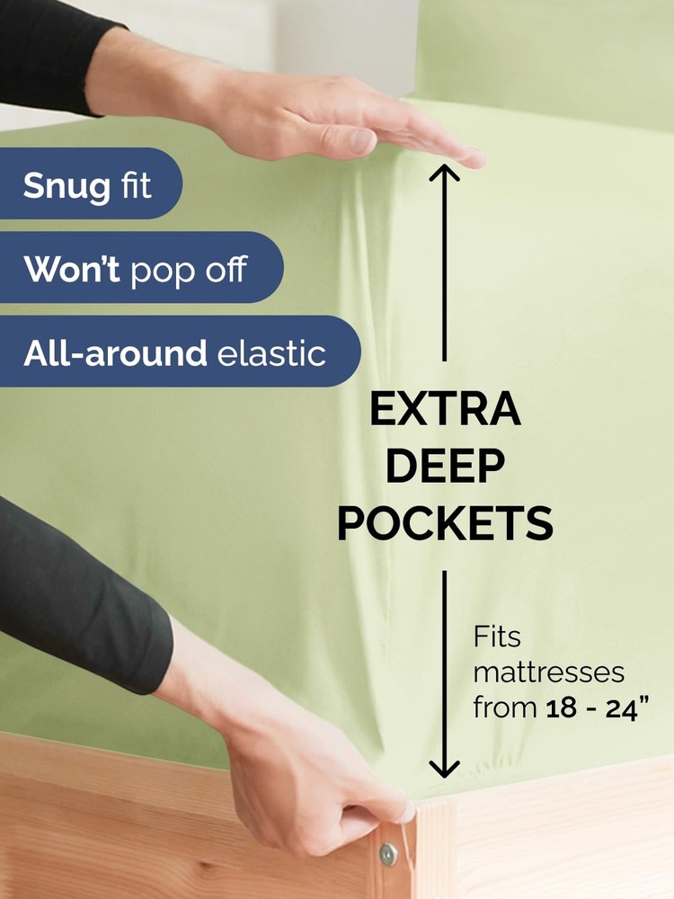 Extra Deep Split King Fitted Sheet - Hotel Luxury Single Fitted Sheet Only - ...