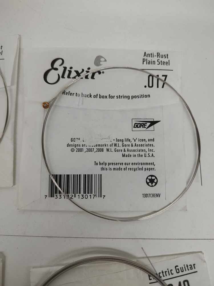 Elixir Guitar Strings NanoWeb coating Anti-Rust Plain Steel Strings