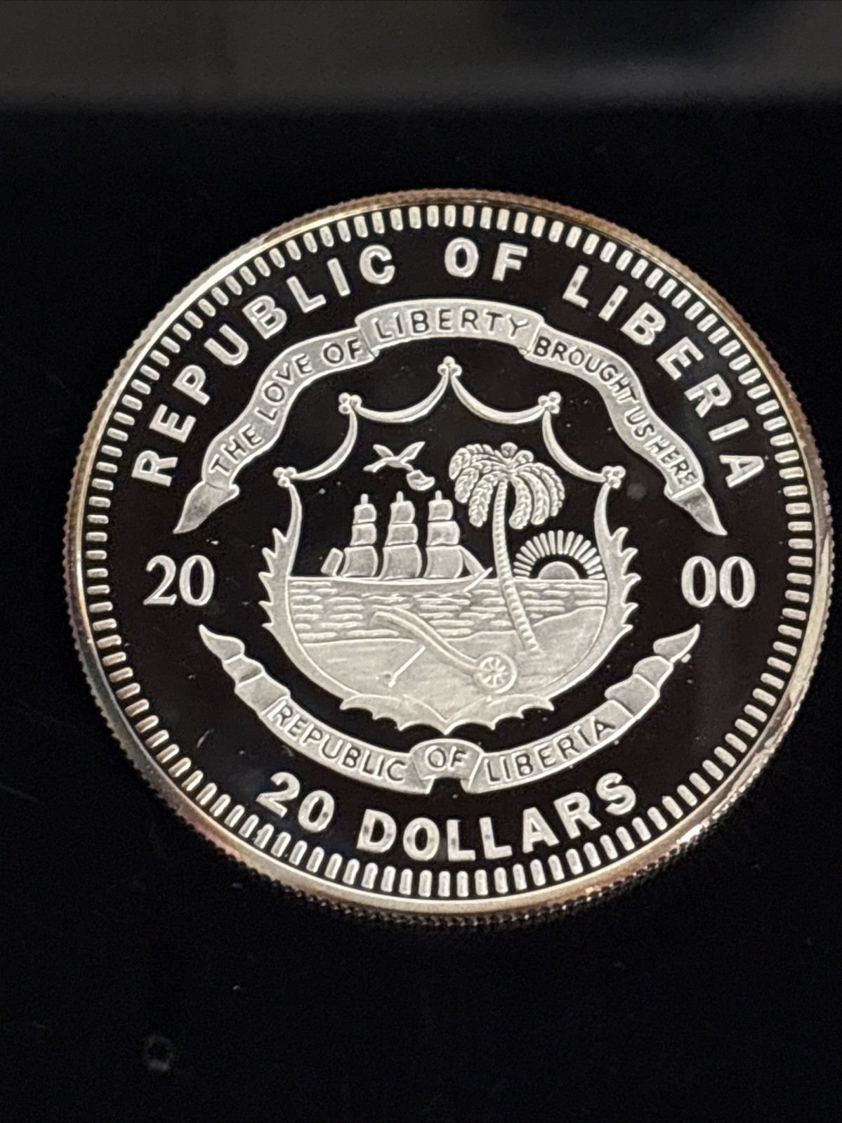 2000 LIBERIA $20 BOMBARDMENT OF FORT SUMTER 1861 .999 SILVER PROOF # 08507