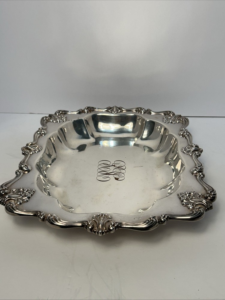 Electroplated Silver on Copper Rectangular Serving Tray Rococo Revival W&SB