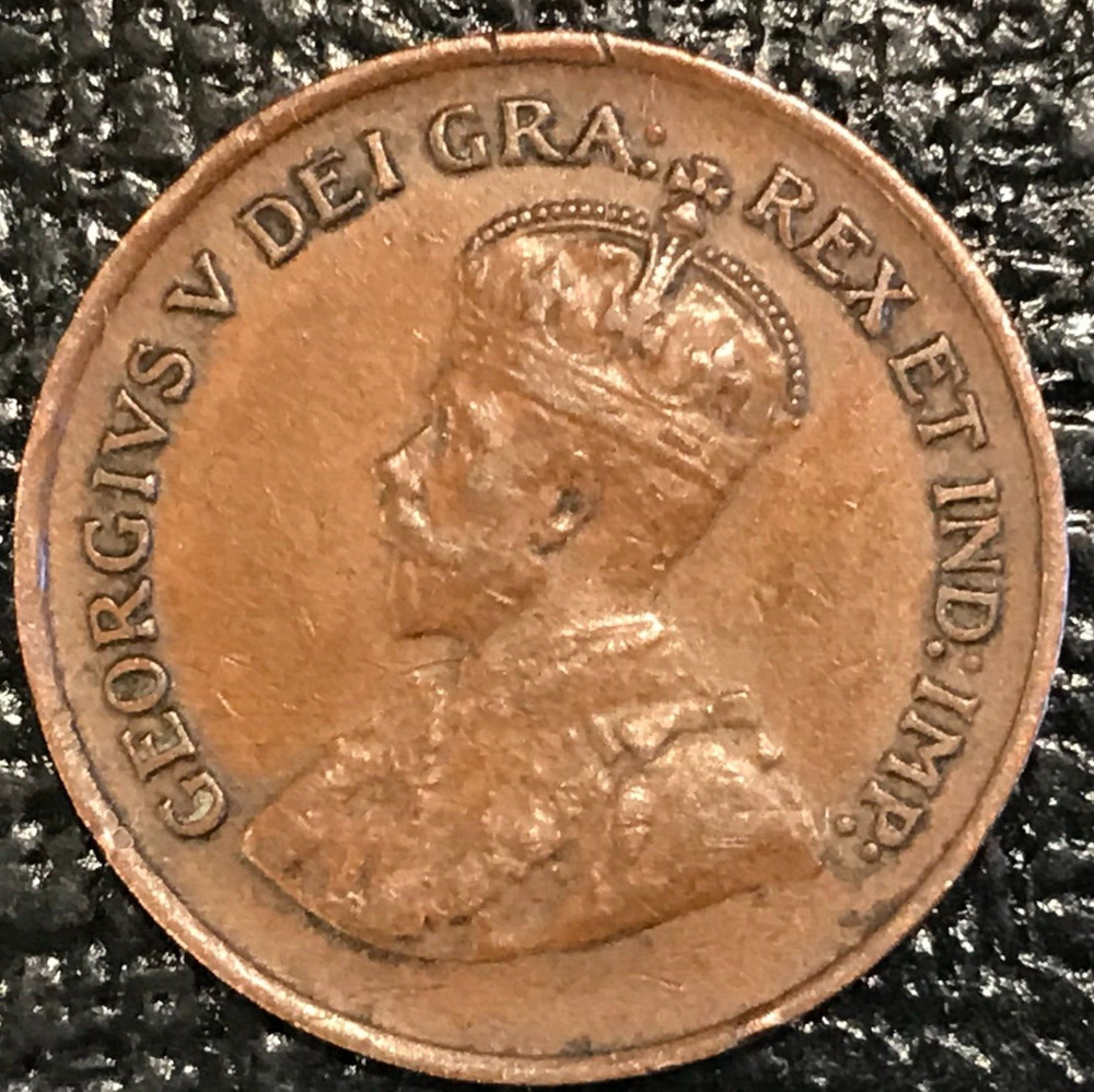 VF/XF 1933 CANADA SMALL ONE 1 CENT COIN-MAR600