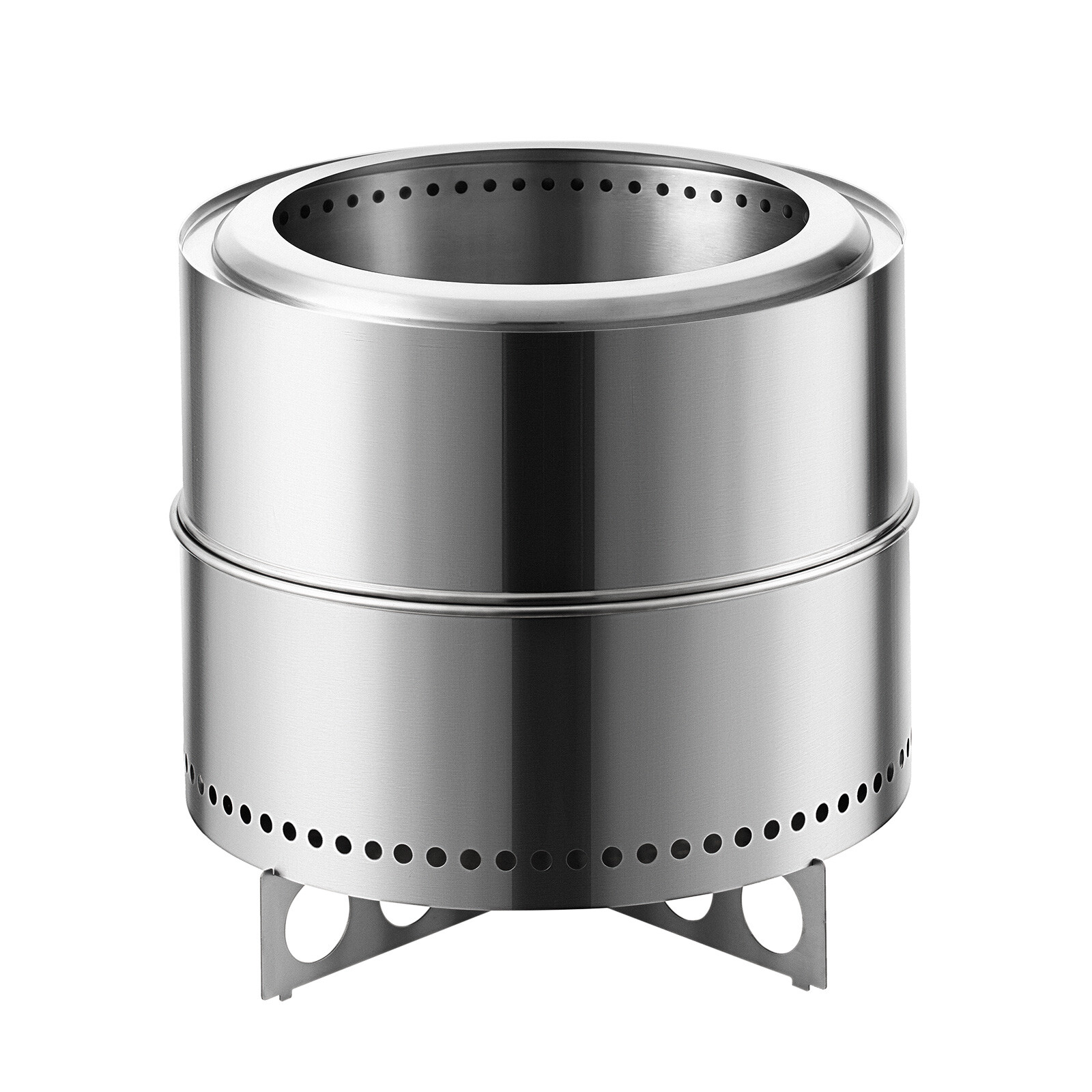 19 Inch Smokeless Fire Pit Portable Outdoor Wood Burning Firepit Stainless Steel