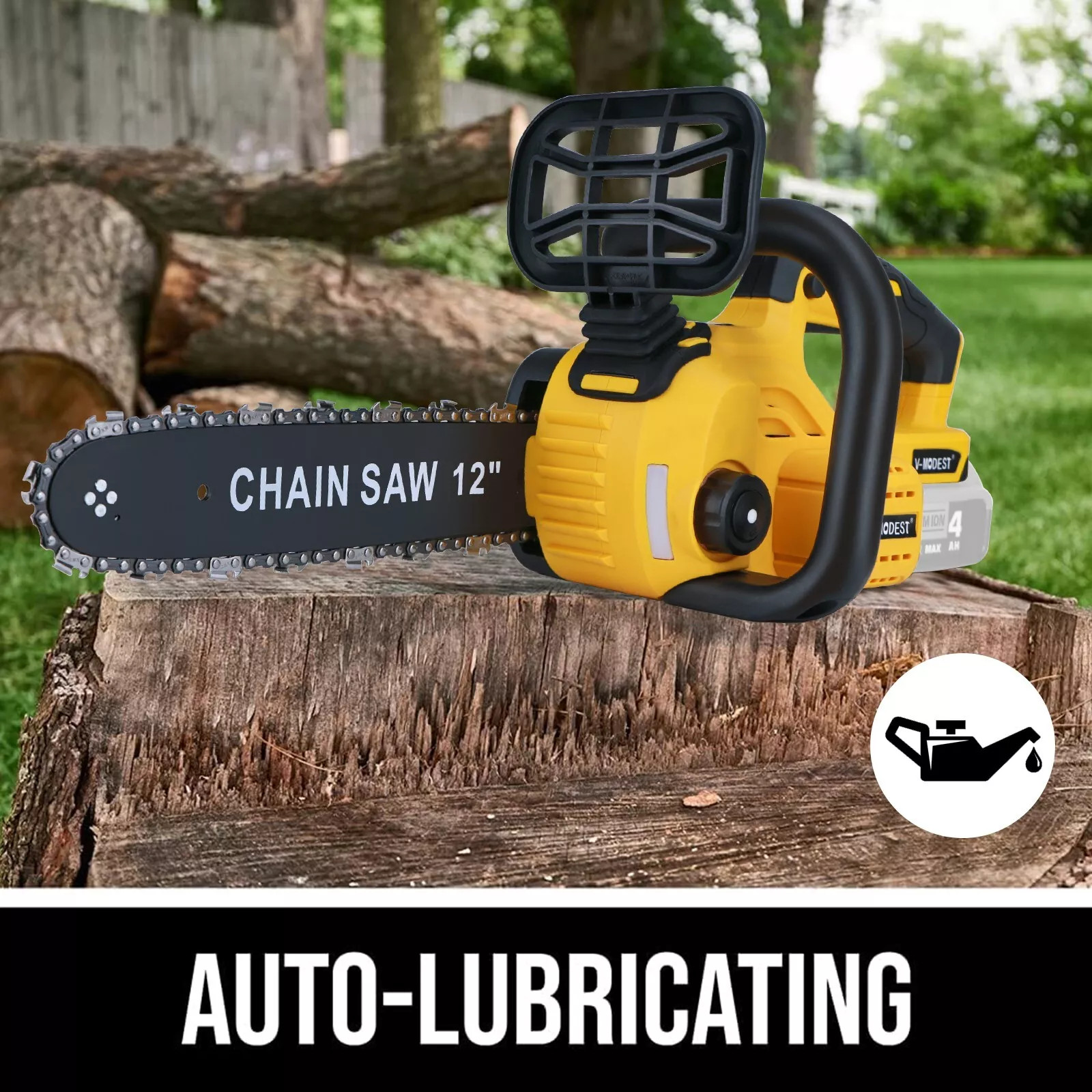 For DEWALT 20V MAX Battery Brushless 12-Inch Compact Cordless Chainsaw w/2 chain