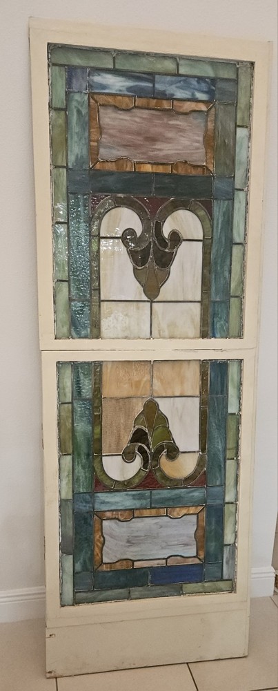 Vintage Split Stain Glass Door