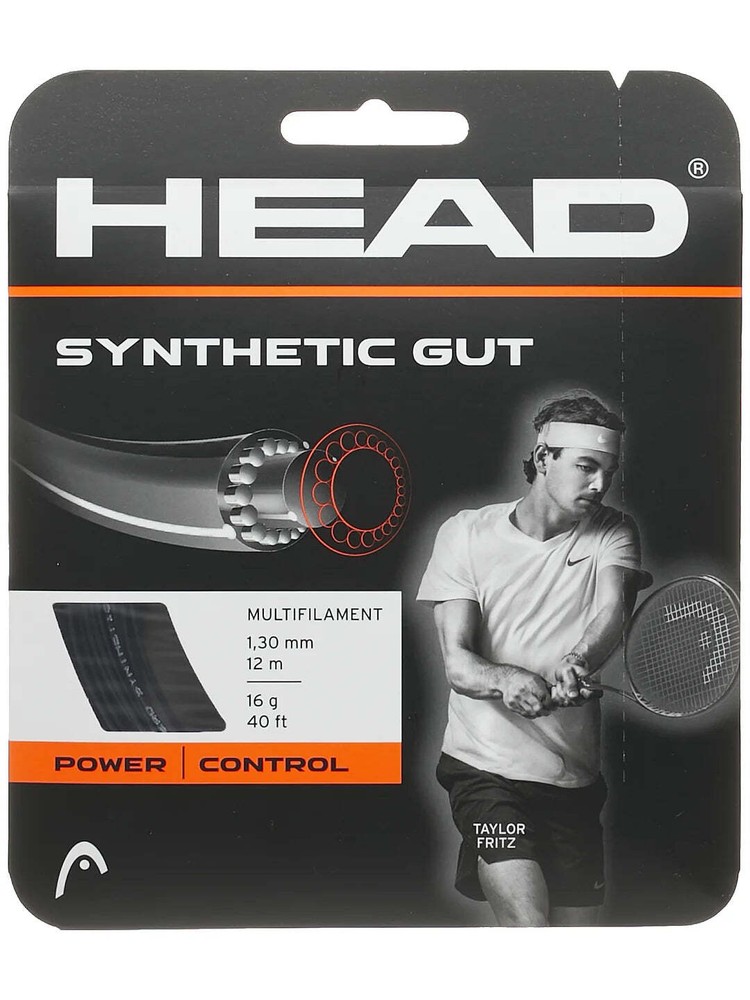 Head Synthetic Gut Tennis String Set-16G Black