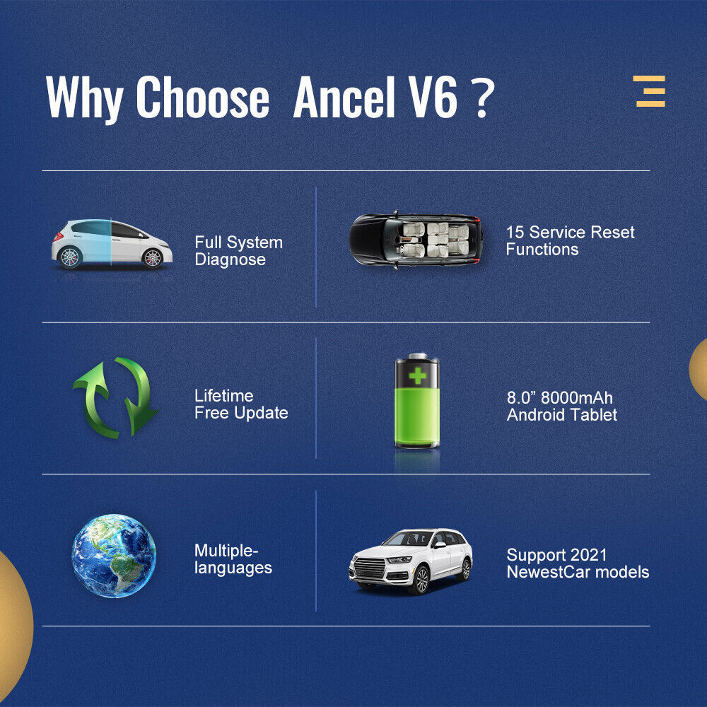 ANCEL V6 OBD2 Diagnostic Scanner Professional Full System Car Diagnostic Tool