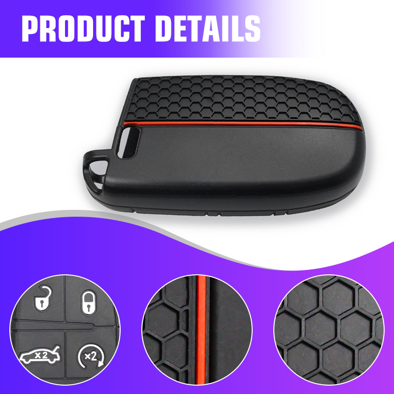 Silicone Key Cover for Jeep Grand Cherokee Renegade Dodge Challenger Durango NEW