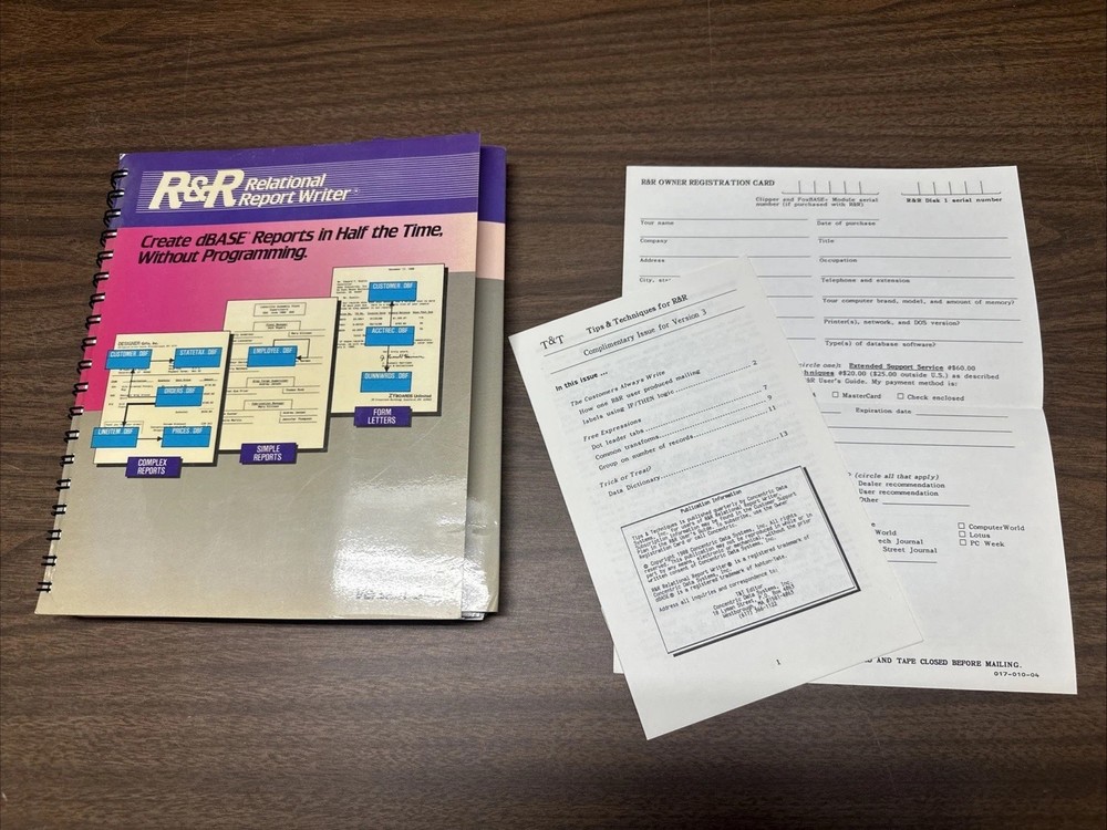 Concentric Data Systems R&R Relational Report Writer dBase Manual 1988 Version 3